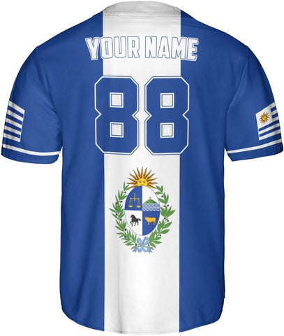 Leprints Personalized Uruguay Jersey, Uruguay Soccer Shirt Baseball Uruguay Flag Jersey for Men Women Country Shirts
