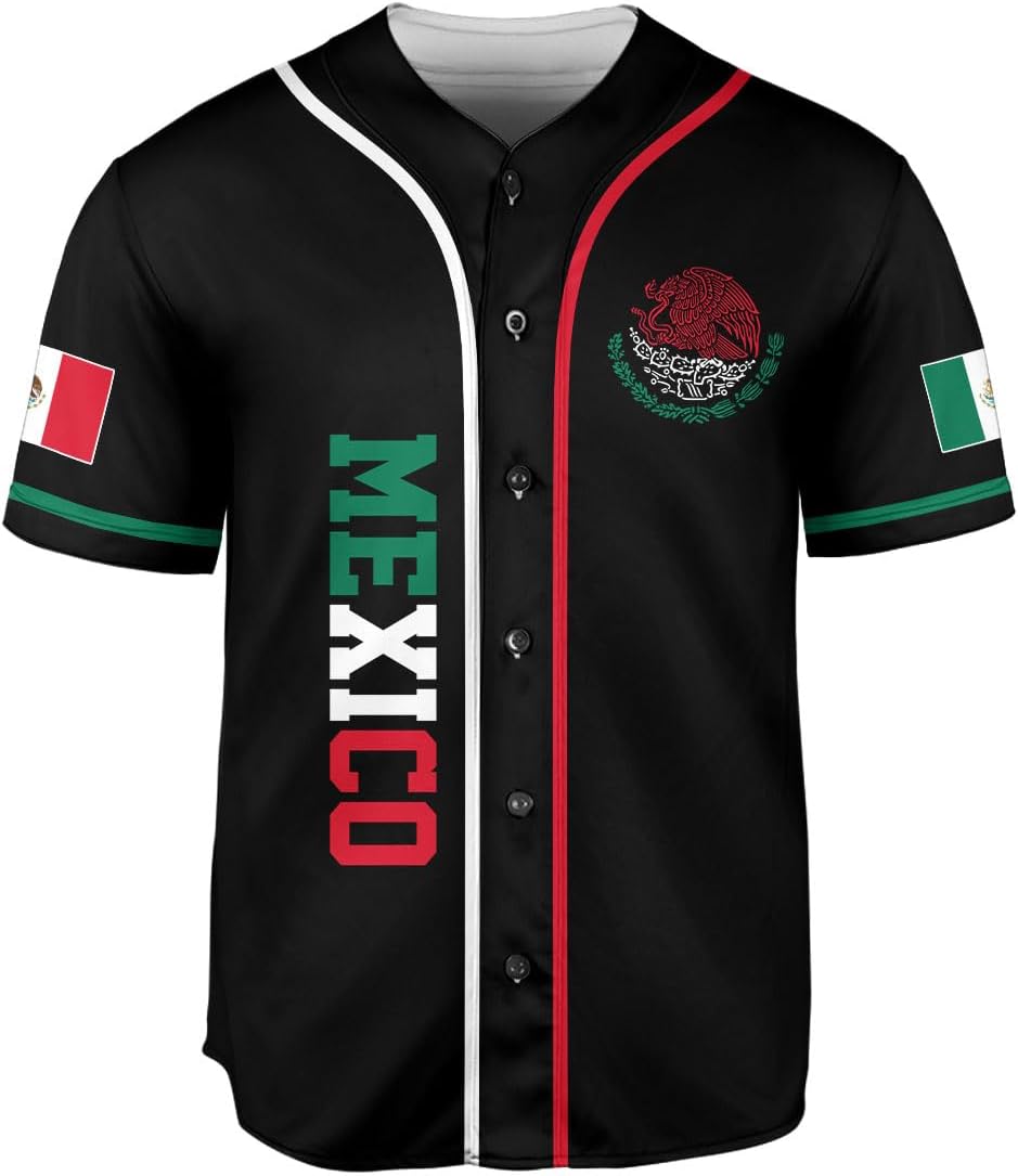 AOVL Custom Mexico Baseball Jersey for Men Women Eagle Flag Mexico Shirt Personalized Mexicano Mexico Jerseys Camisa 3D