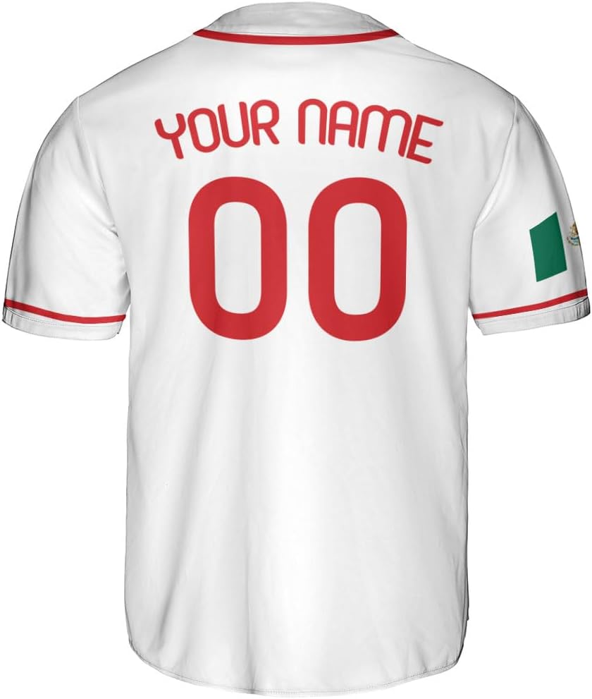 Mostprints Custom Mexico Baseball Jerseys Mexican Eagle & Flag Shirt for Teams, Mexico Shirts for Men & Women Size S-5XL