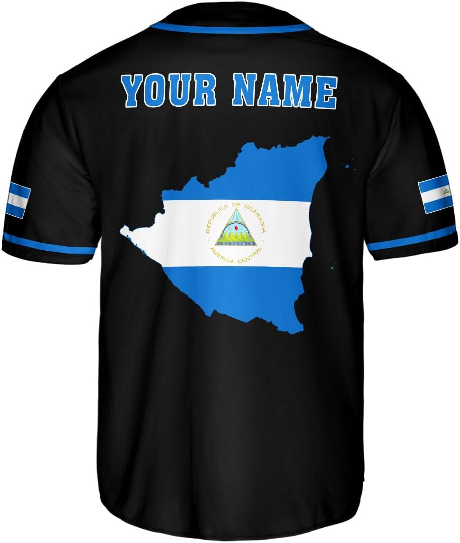 Podagree Personalized Nicaragua Baseball Jersey Shirt Name Nicaraguan Baseball Jersey for Men & Women Nicaraguan Camisas