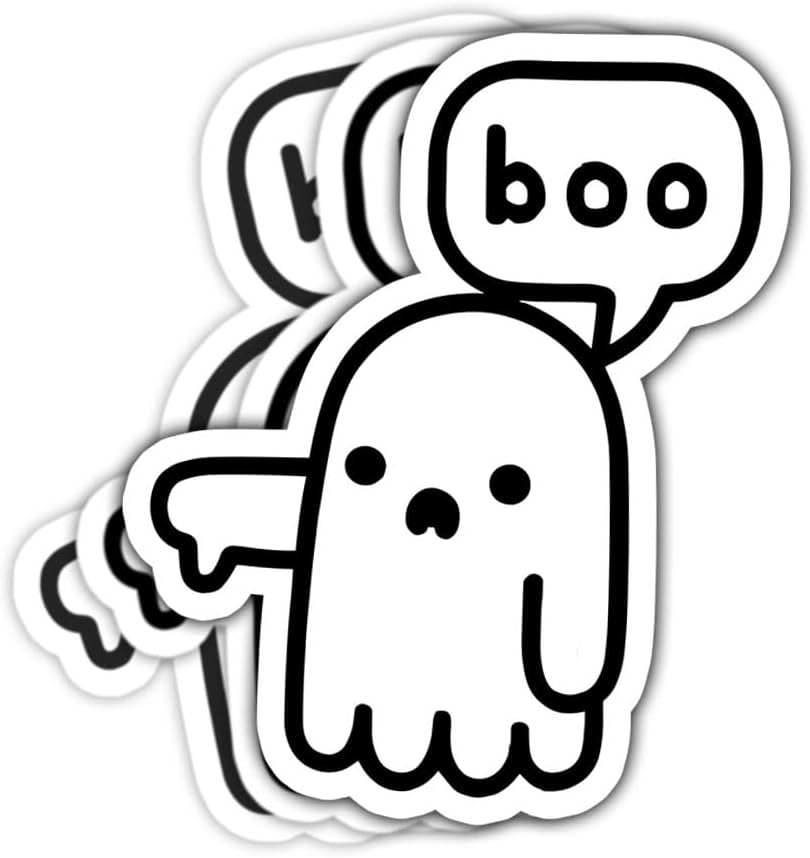 3 Pcs Ghost of Disapproval Sticker, Ghost Boo Stickers - Vinyl Sticker 3 Inches for Water Bottles Laptop Phone Car Window Helmet