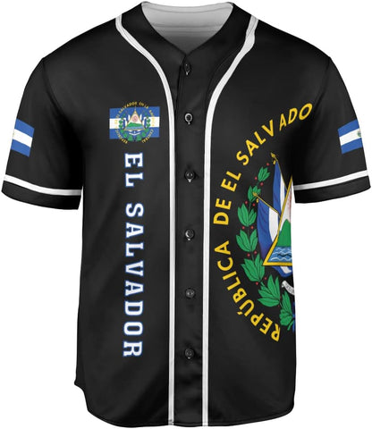 Personalized Name El Salvador Baseball Jersey Shirt El Salvador Flag Shirt Men Salvadorans Pride Jersey El Salvadoreña Tshirt