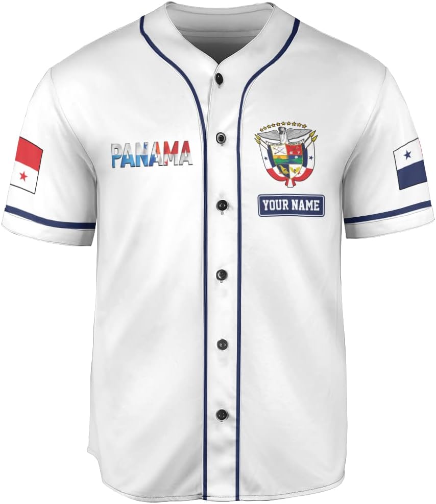 Personalized Panama Baseball Jersey Camisa Shirt, Panamanian Flag Jersey, Panamanian Pride Jersey for Men and Women