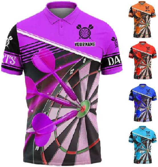 Personalized Name Dart 3D Polo Shirt, Dart Shirts, Mens Dart Shirts, Funny Dart Tshirts, Dart Team Shirts Gifts (Dart 1)
