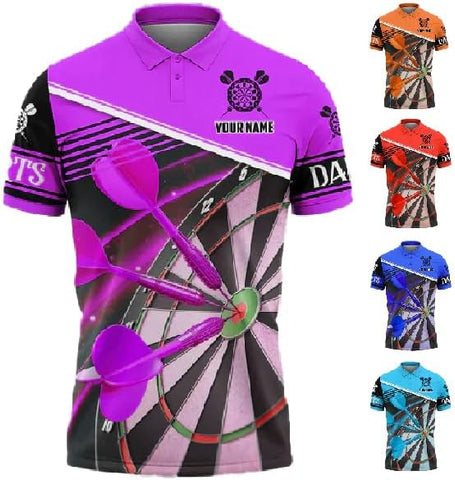 Personalized Name Dart 3D Polo Shirt, Dart Shirts, Mens Dart Shirts, Funny Dart Tshirts, Dart Team Shirts Gifts (Dart 1)