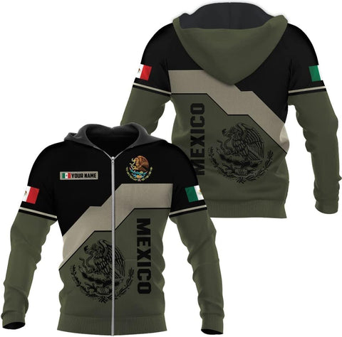Mostefy Personalized Name Mexican Hoodie 3D, Customized Mexico Hoodies for Men and Women