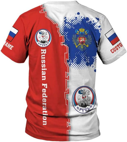AOVL Personalized Russia Flag & Coat of Arms Pride Shirts