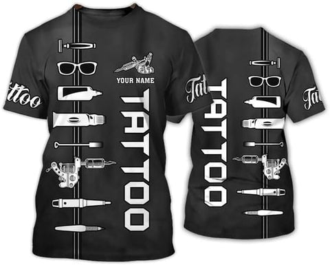 Personalized 3D Classic Tattoo Uniform Tshirt, Gift for Tattoo Men Shirts