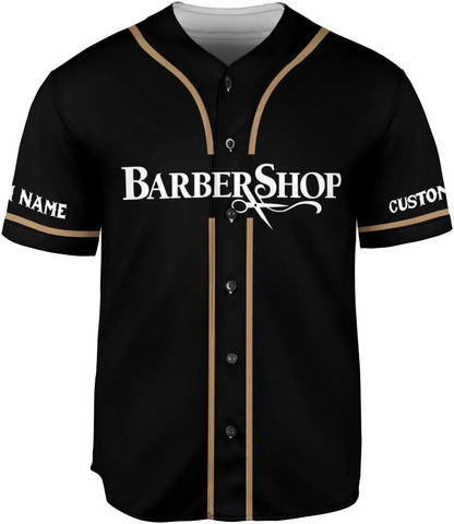 Personalized Barber Baseball Jersey 3D Scissors Pole Shirt for Unisex Hairdresser Gift Outfit Hairdresser Razors Gift
