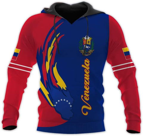 Custom Men's Venezuela Flag & Coat of Arms Hoodie
