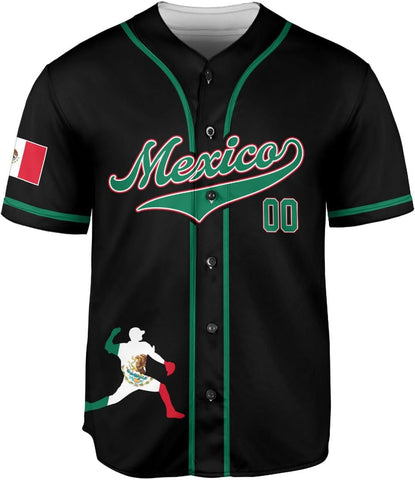 RoyalBro Personalized Mexico Baseball Jersey, Mexican Jersey for Men & Women, Mexican Flag Jersey, Mexico Shirt Camisas