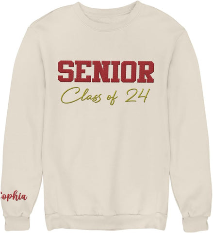 MAPrints Personalized Senior 2024 Embroidered Sweatshirt, Graduation 2024 Class Of 2024 Senior Class Of 2024 Graduation Shirt