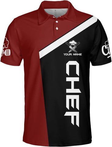 Personalized Chef 3D Polo Shirt, Custom Chef 3D All Over Print for Men Women, Gifts for Chef, Chef Uniform, Chef Shirt