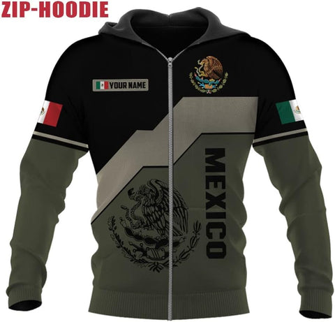 Mostprints Personalized Name Mexican Hoodie 3D, Mexican Hoodies for Men, Unisex Mexico Hoodie, Mexico Hoodies for Men