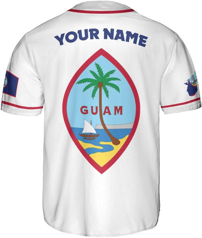 Leprints Personalized Guam Baseball Jersey Shirt, Guahan Flag Jersey, Guam Islander Pride Jersey for Men and Women