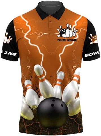 Custom 3D Bowling Polo Shirts for Men and Women Personalized Team Name Gift Unisex Customized Bowling Short Sleeve Polo Shirt