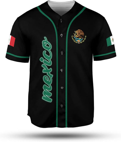 Mostefy Custom Mexico Baseball Jerseys Mexican Eagle & Flag Shirt for Teams, Mexico Shirts for Men & Women Size S-5XL