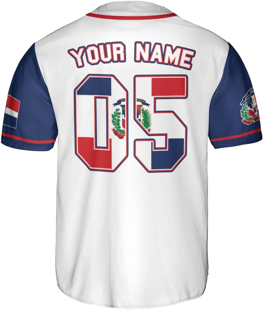 Custom Dominican Jersey for Men Dominican Baseball Jersey Dominican Baseball Jersey Dominicana Shirt Dominican Flag Jersey