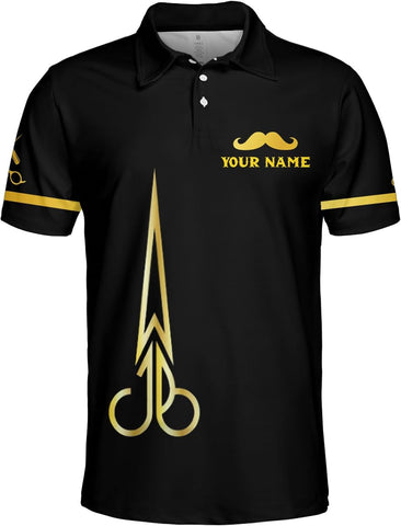 Custom 3D Barber Polo Shirt for Men Women Gift Personalized Hair Stylist Tee Barbershop Apparel Hairdresser Printed Uniform