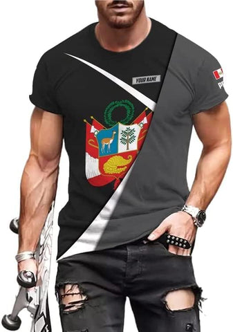 Personalized Peru Shirts for Men,Peru Mens Shirt, Peru Flag Shirt, Peruvian T Shirt, Peru Jersey, Peruvian Shirts