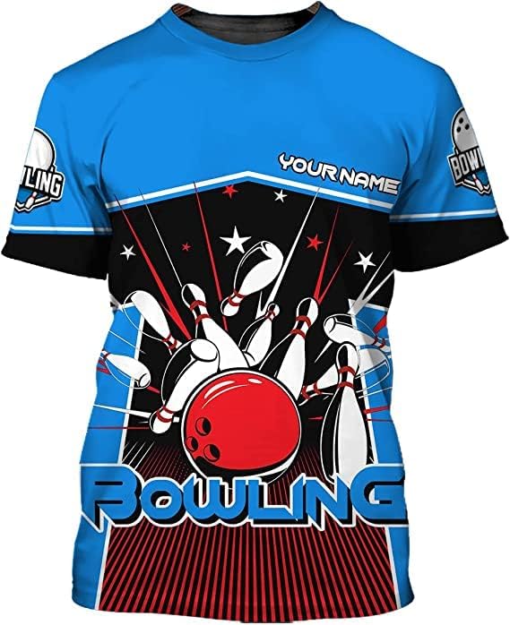 Personalized Bowling Shirt Custom Name Shirts Gift for Women & Men Womens Polo Team 3D Unisex Jersey Short Sleeve Funny