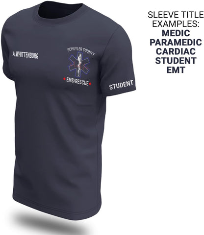 Vybonz Personalized EMS EMT Student Paramedic T-Shirt 3D Emergency Medical Technician Shirt, Custom Name Dept Tshirt Gift