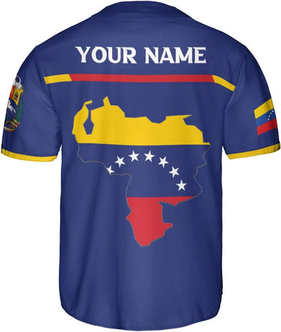 Personalized Name Venezuela Baseball Jersey Shirt, Venezuela Jersey for Men and Women Baseball Jersey Shirt Unisex S-5XL