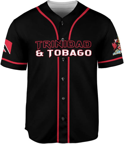 Podagree Personalized Trinidad & Tobago Baseball Jersey, Trinidad and Tobago Proud Flag Shirt Coat of Arms Gift Men Women