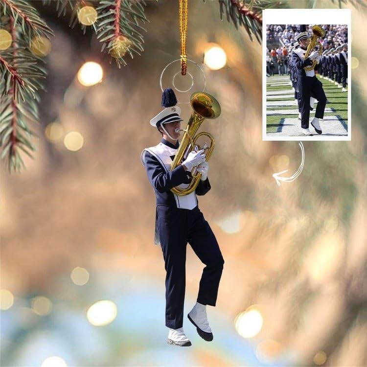 Pretyprints Marching Band Christmas Ornament Personalized Girl 2024 Custom Marching Band Gifts Band Director Gifts, Marching Band Gifts, Music Ornament Marching Band Teacher Gifts Music (Style 9)