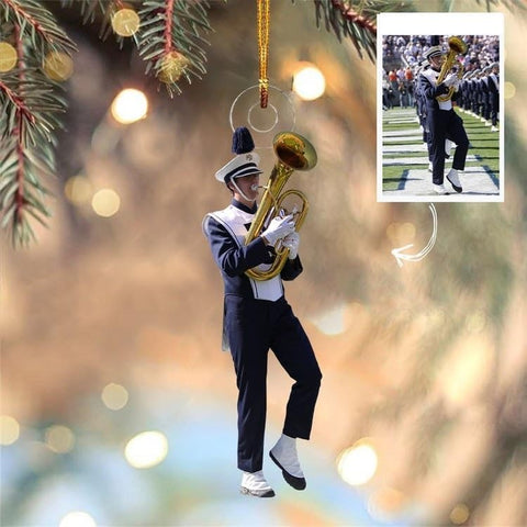 Pretyprints Marching Band Christmas Ornament Personalized Girl 2024 Custom Marching Band Gifts Band Director Gifts, Marching Band Gifts, Music Ornament Marching Band Teacher Gifts Music (Style 9)