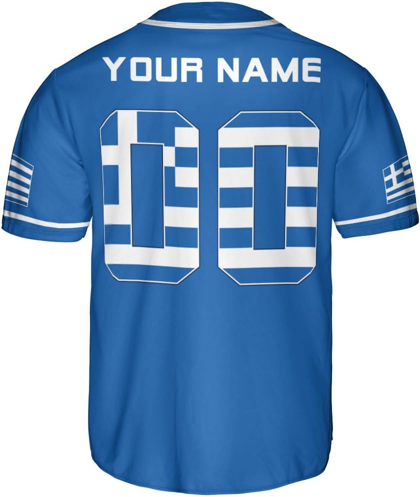 Leprints Personalized Greece Greek Jersey, Greece Greek Soccer Shirt Baseball Grecian Pride Flag Jersey Men Women Shirts