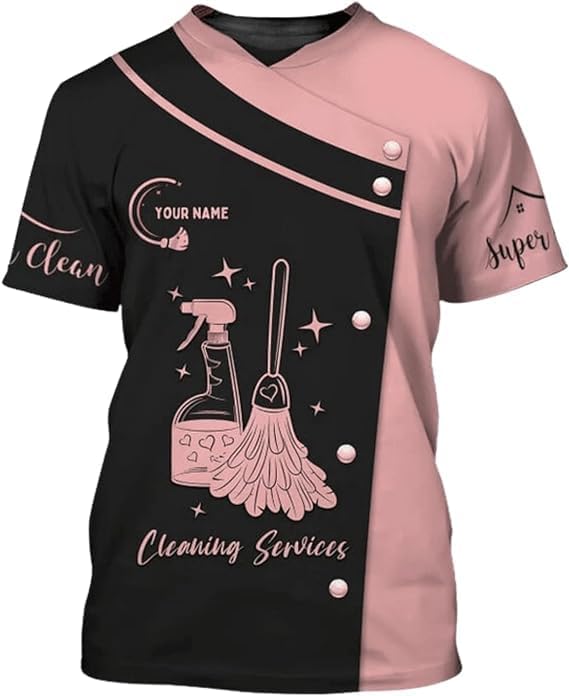 Pretyprints Custom Name Housekeeping Shirt for Housekeeper T-Shirt, Personalizde Name Housekeeper 3D All Printed Shirt