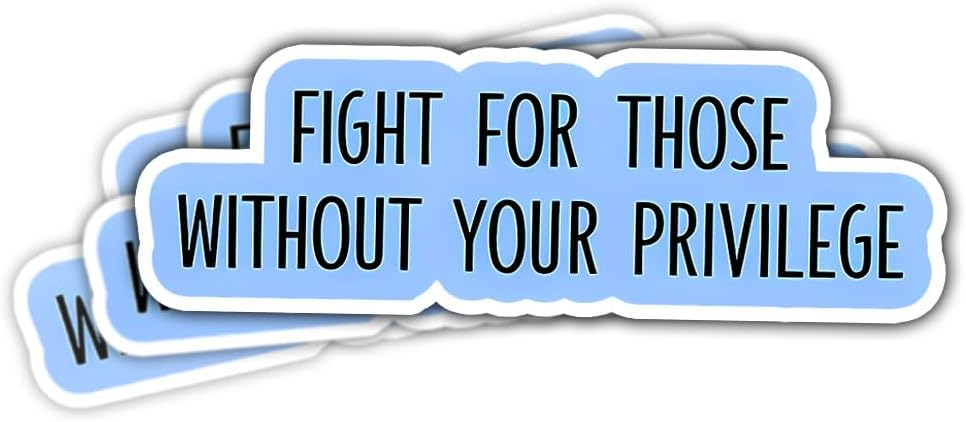 (3pcs) Fight for Those Without Your Privilege Sticker, Equality Human Rights Sticker Die-Cut Waterproof Vinyl Sticker Laptop Water Bottle Window Phone Helmet