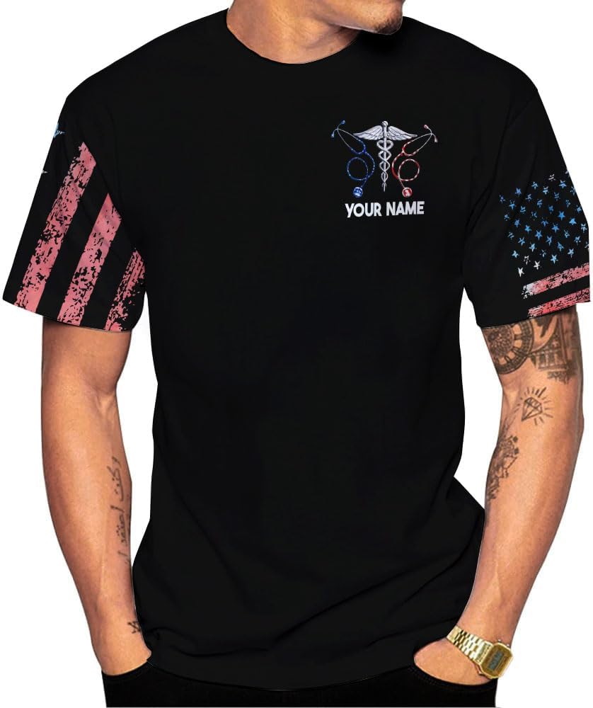 Custom Er Nurse Shirts for Women Future Nurse Shirt 3D Nursing Shirts for Nurses Emergency Nurse Shirt CNA Shirts CNA Shirt