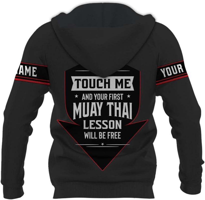 MAPrints Personalized Name Boxing Hoodies, Muay Thai Pride Sweatshirt