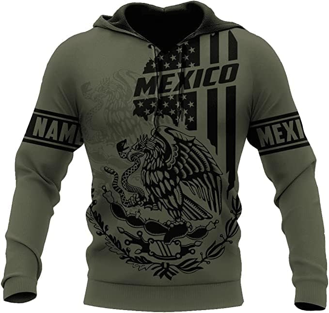 Personalized Name Mexican Hoodie 3D, Customized Mexican Hoodies for Men, Unisex Mexico Hoodie 3D, Mexico Hoodies for Men, Mexico Flag Gift for Women, T Shirt, Zip Up Hoodie, Sweatshirt HDM99