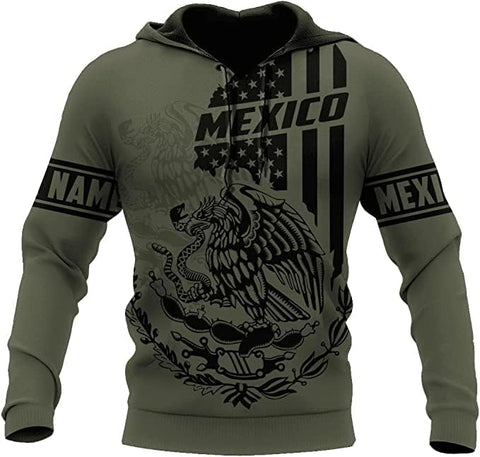 Personalized Name Mexican Hoodie 3D, Customized Mexican Hoodies for Men, Unisex Mexico Hoodie 3D, Mexico Hoodies for Men, Mexico Flag Gift for Women, T Shirt, Zip Up Hoodie, Sweatshirt HDM99