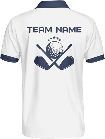 AOVL Personalized 3D Funny Golf Polo Shirt for Men Men's Golf Polo Shirts Custom Name and Team Name Golf Polo Gift for Dad