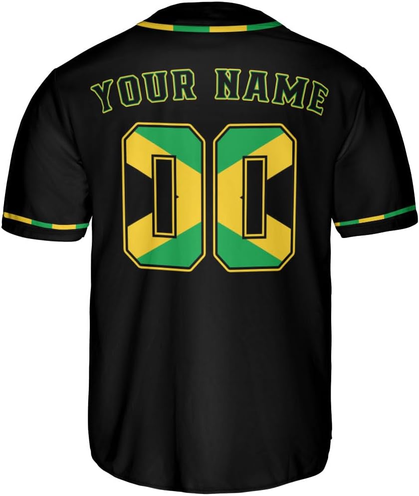 Personalized Jamaica Baseball Jersey Shirt, Custom Team Name Jamaican Baseball Jersey for Men and Women, Jamaica Country