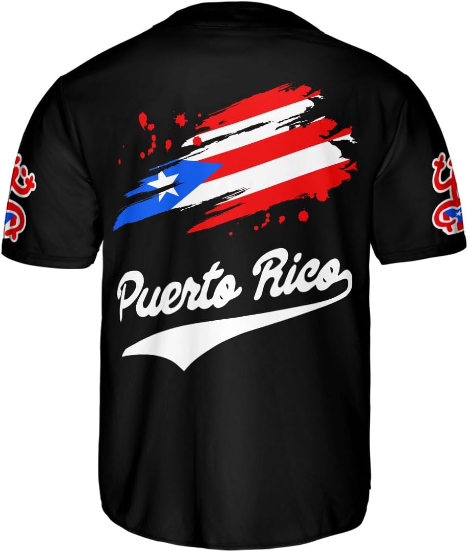 Personalized Puerto Rico Baseball Shirt,Customized Team Name Puerto Rican Baseball Jersey for Men,Women S-5XL