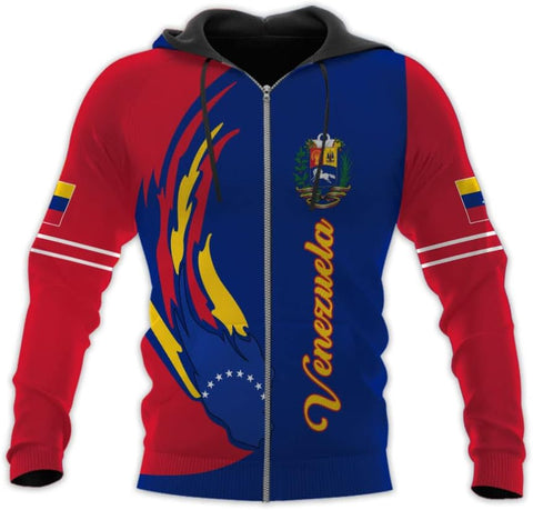 Custom Men's Venezuela Flag & Coat of Arms Hoodie