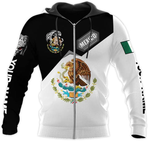 Personalized Name Mexican Shirts for Men, Customized Mexico women Shirt Eagle Flag Unisex Shirt, Sweatshirt, Hoodie, Zip Hoodie AD677, Multicolor, 5X-Large