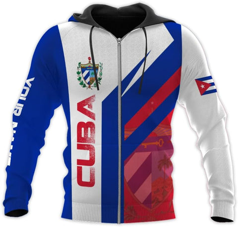 Ligthuy Personalized Name Cuba Shirt 3D, Cuban Tshirts for Men and Women, Cuba Flag Shirt, Sweatshirt, Hoodies, Zip Hoodies
