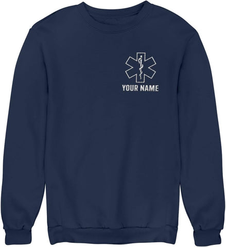 Leeprints Personalized EMT Embroidered Sweatshirt EMS Sweatshirt EMS Hoodie Paramedic Uniform Emergency Medical Technician