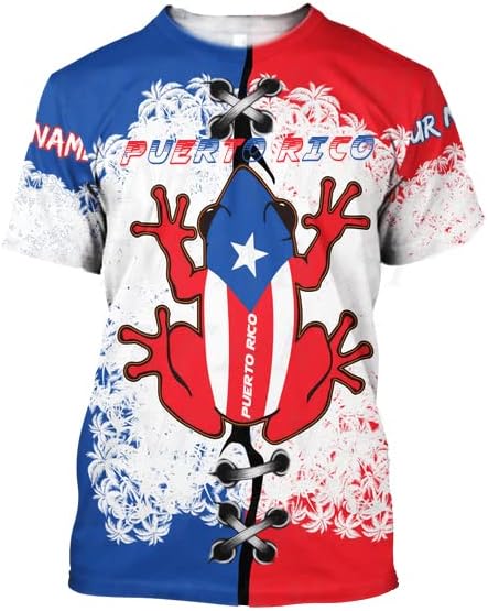 Woseprints Personalized Name Puerto Rico 3D Shirt, Puerto Rico Flag T-Shirt for Men & Women