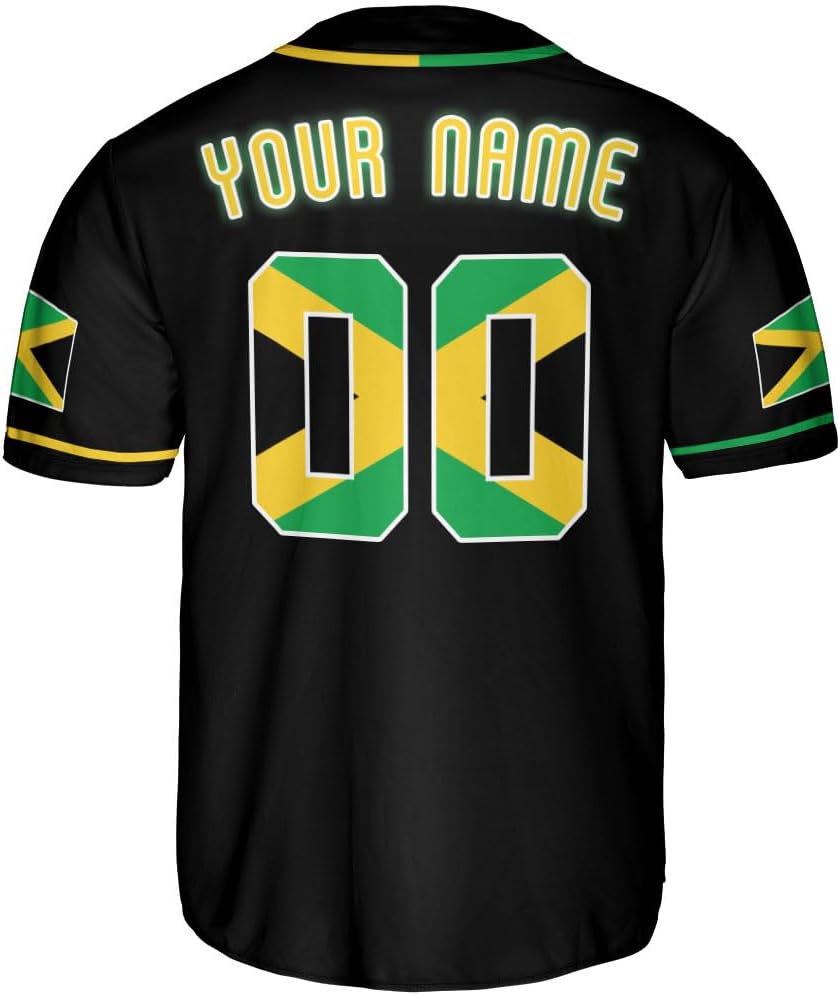 Personalized Jamaica Baseball Jersey Shirt, Custom Team Name Jamaican Baseball Jersey for Men and Women, Jamaica Country