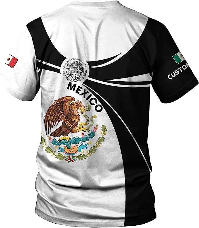 Personalized Mexican Shirts for Men 3D Customized Mexico Shirts for Men Mexico Shirts for Women Mexico Flag Shirt (RD43)