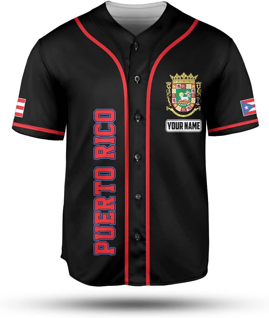 Personalized Puerto Rico Baseball Shirt,Customized Team Name Puerto Rican Baseball Jersey for Men,Women S-5XL