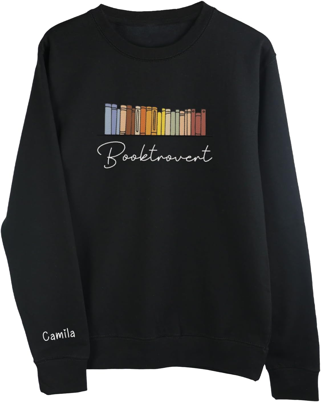 Personalized Embroidered Book Sweatshirts For Women, Book Lover Sweatshirt, Book Sweatshirt, Book Tshirts Women (Cotton, Book 4), Small-5X-Large