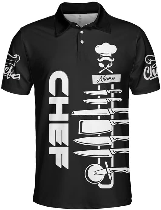 Personalized Chef 3D Polo Shirt, Custom Chef 3D All Over Print for Men Women, Gifts for Chef, Chef Uniform, Chef Shirt